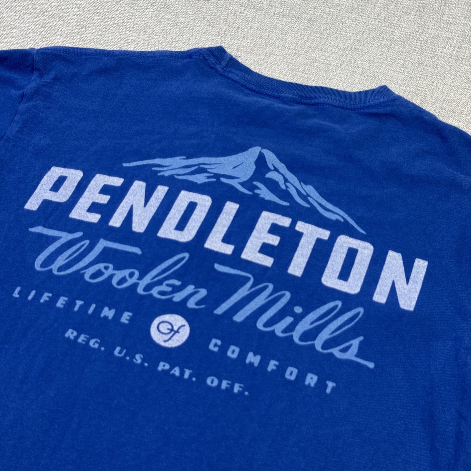 Pendleton Shirt Mens Medium Blue Graphic Tagless Made In Nicaragua Woolen Mills