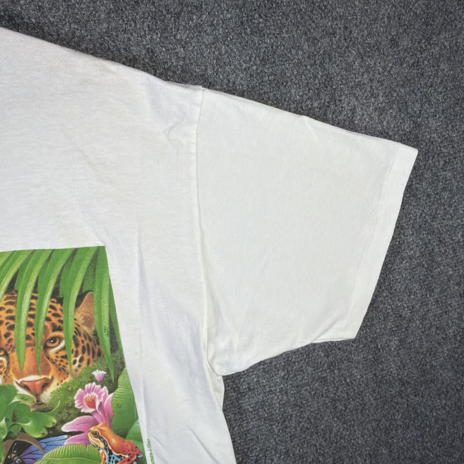 Vintage Humanitees Shirt Mens XL White 90s Nature The Living Forest Art Portrait gallery