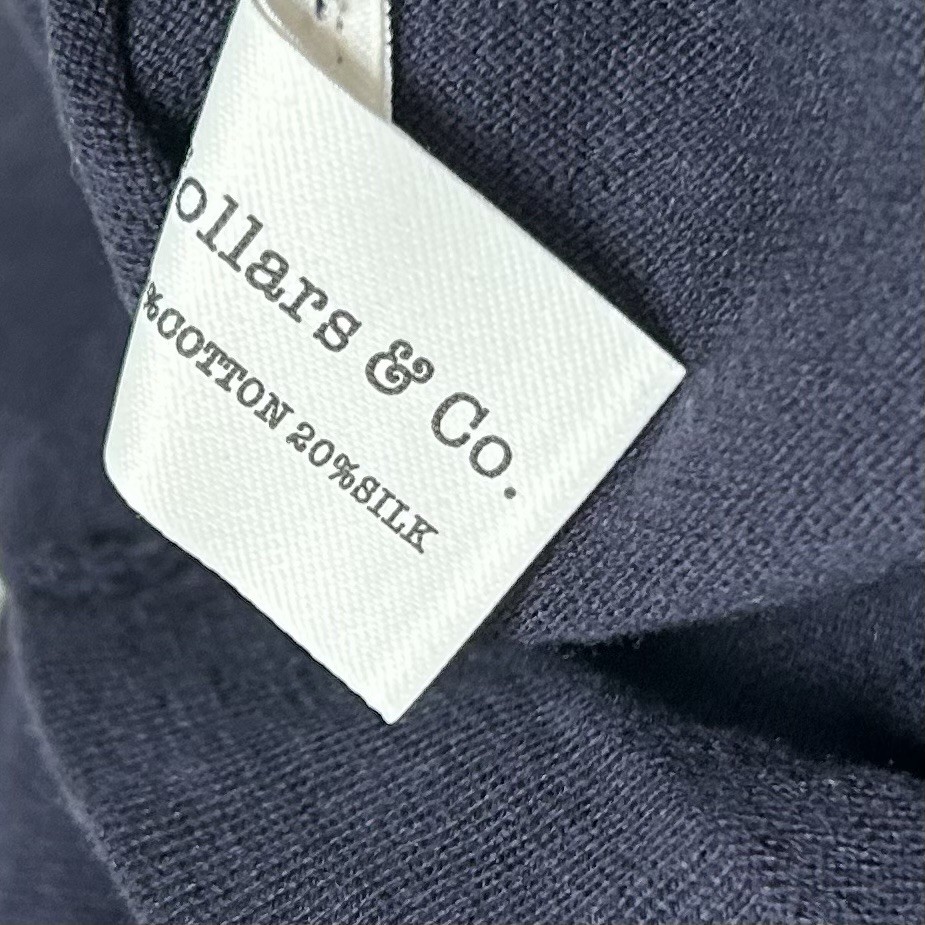 Collars & Co T-Shirt Mens Small Navy Cotton Silk Quiet Luxury Touch Lucca NEW gallery