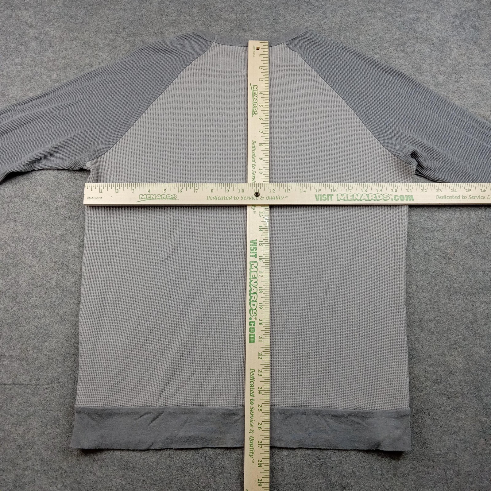 Splendid Mills Shirt Mens Large Gray Long Sleeve Thermal Waffle Crewneck Stretch gallery