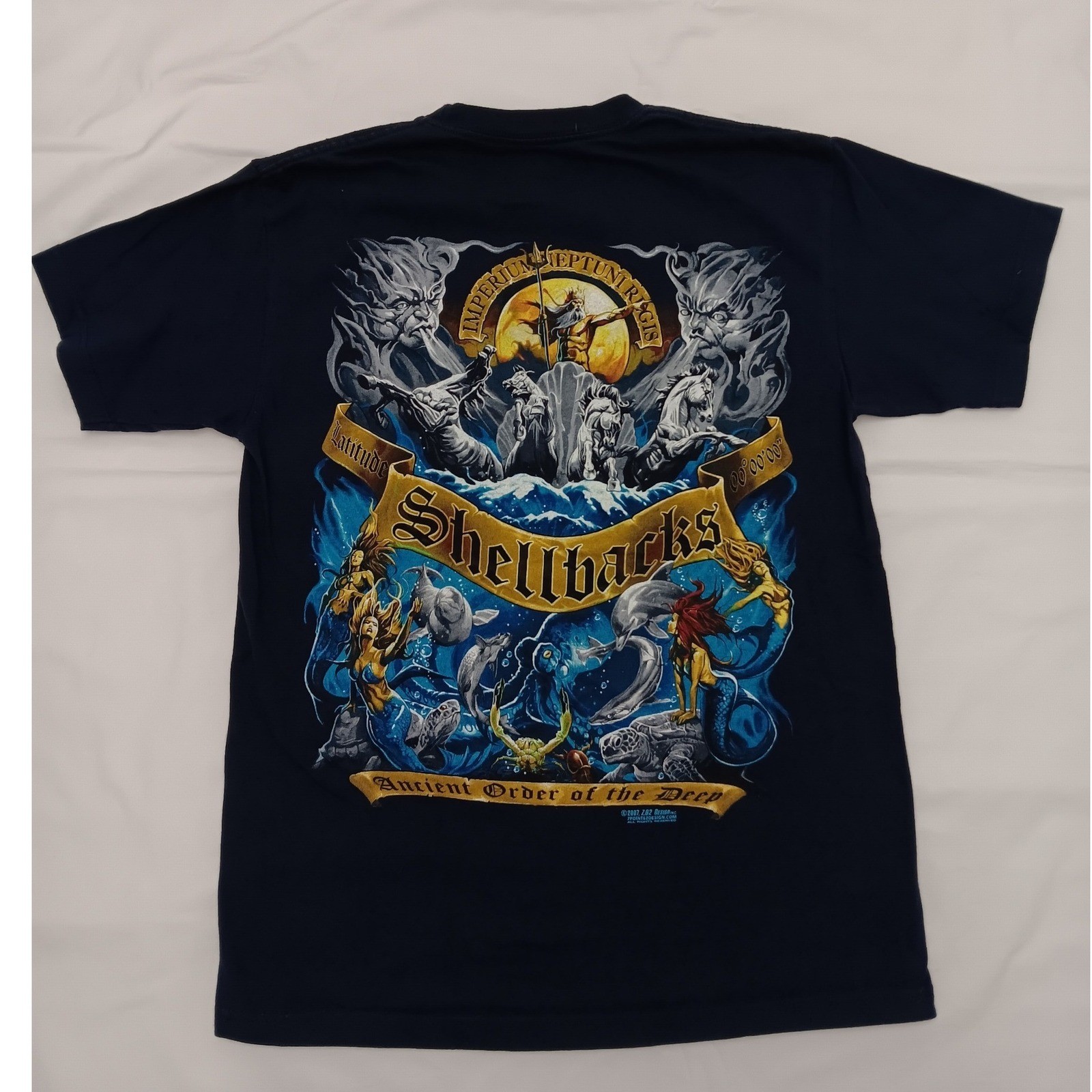 762 Design Men's M T Shirt Navy Blue Shellbacks Ancient Order Deep Graphic Tee gallery