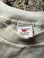 Vtg 90s BUTTON YOUR FLY LEVI’S 501 Tab Variant T Shirt Neon XL Single Stitch USA