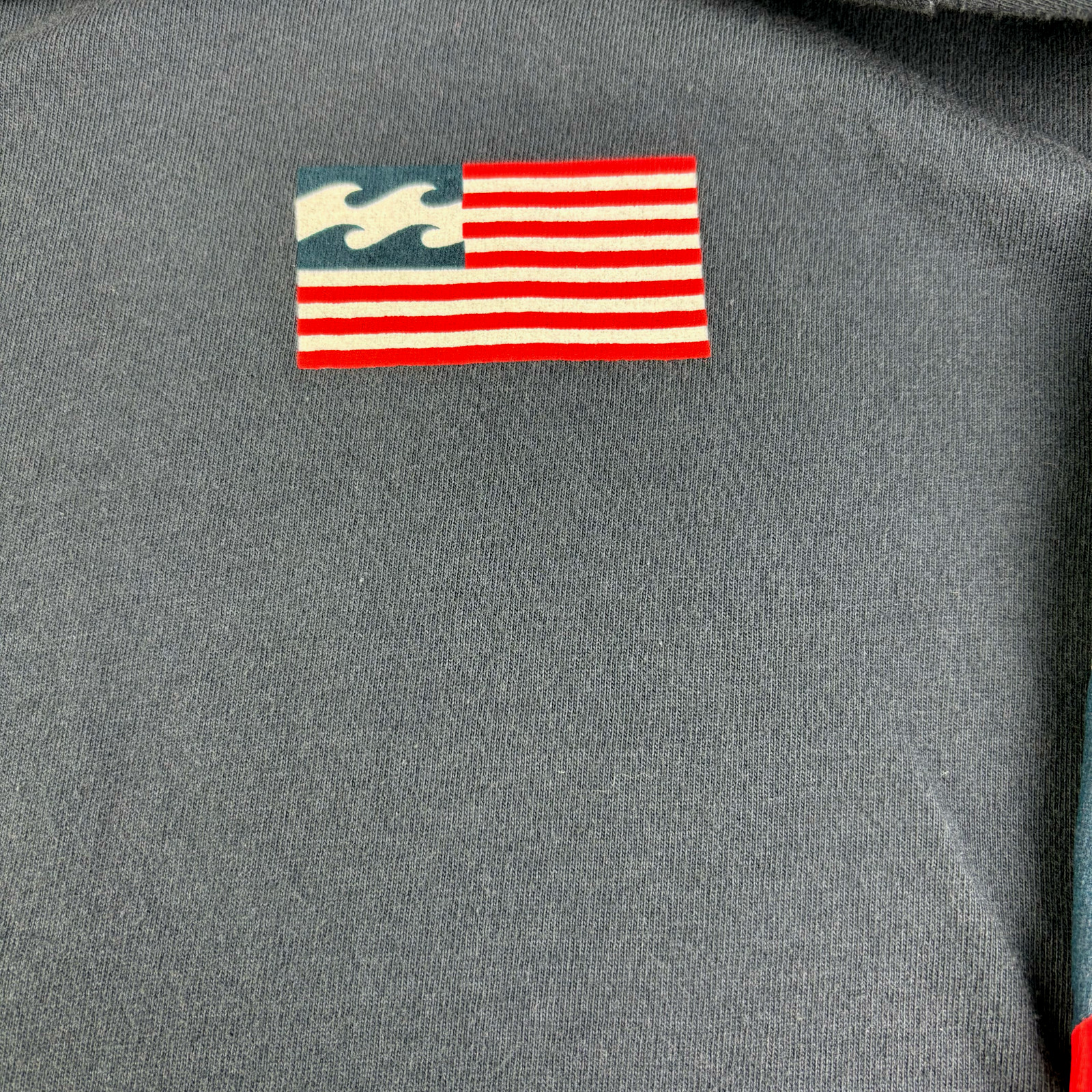 Billabong American Waves Patriotic Shirt Mens L 100% Cotton Navy Long Sleeve VTG gallery