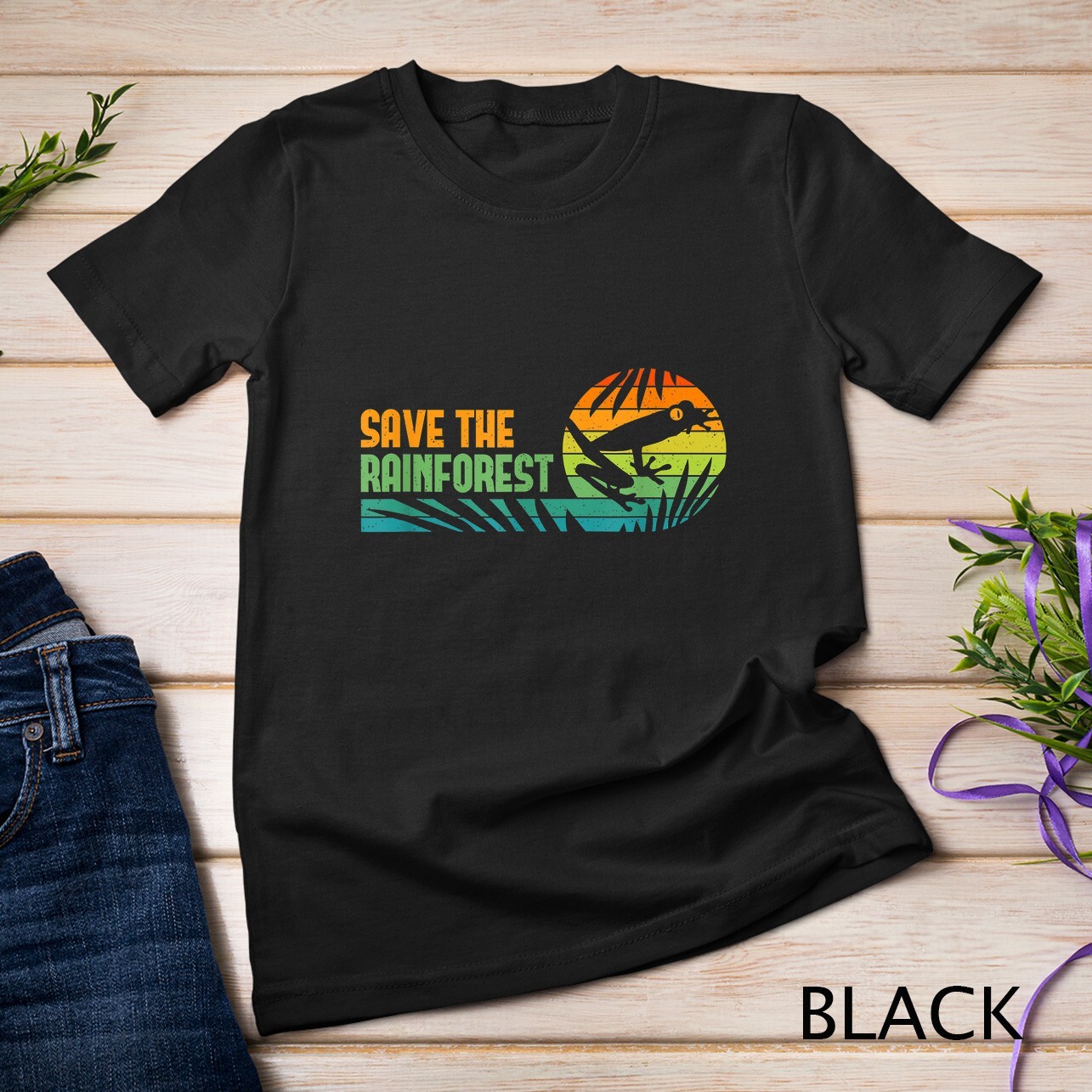 Save the rainforest t shirt - tree frog shirt Unisex T-shirt gallery