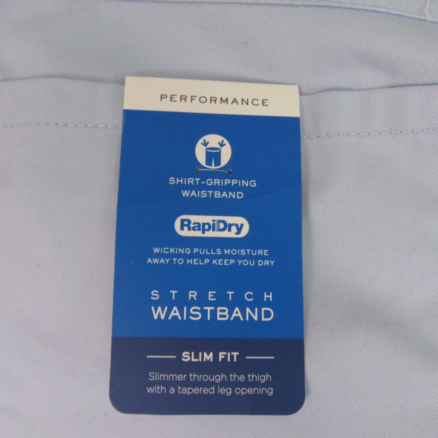 NWT Greg Norman Mens Attack Life Mens Chino Golf Pants 38 X 30 Slim Light Blue gallery