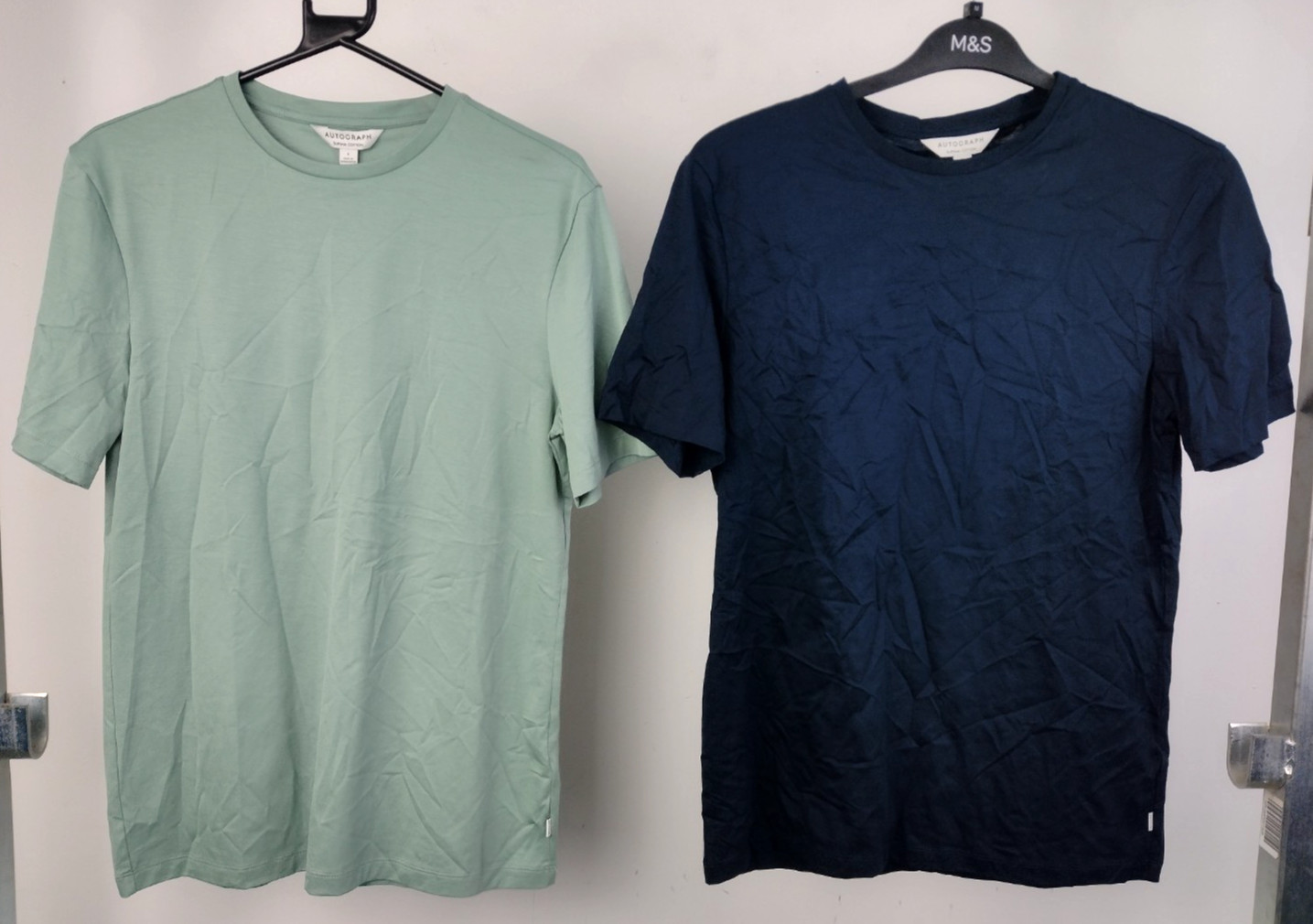 Autograph Men’s 2 100% Supima Cotton T Shirts Size Small In Green & Blue New