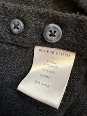 Proper Cloth Utility Shirt 100% Heavy Cotton Twill Flannel Charcoal/Navy Men’s M