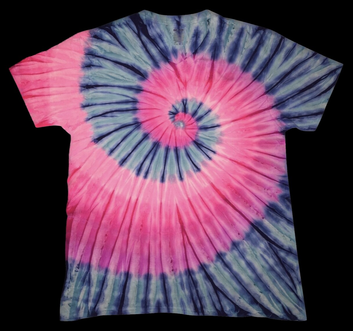 *New* 2XL – Sm Handmade Tie Dye, Pink Blue Spiral, Crew or V-Neck