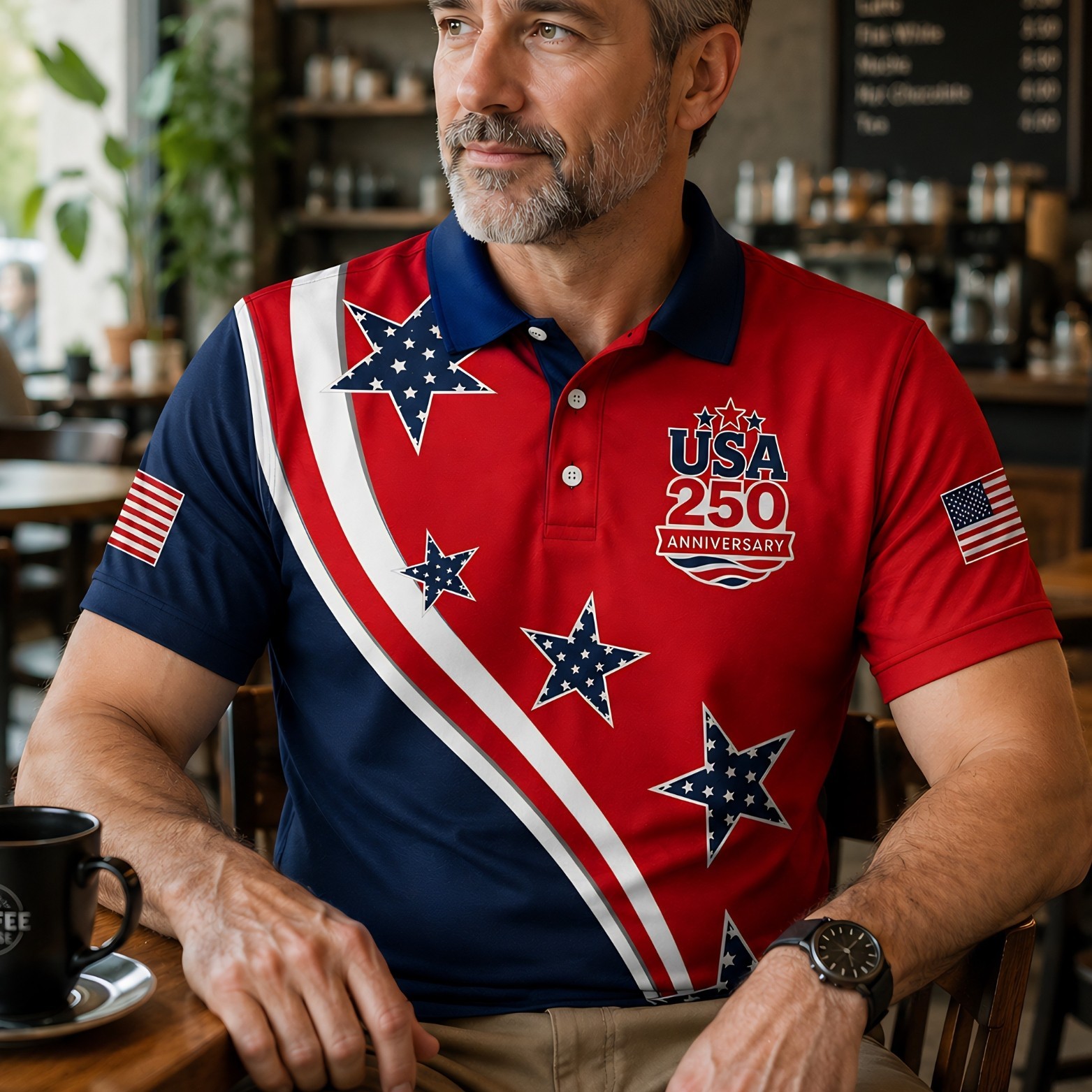 250th Anniversary Star Patriotic Polo United States Of America 1776-2026 (S-5XL) gallery