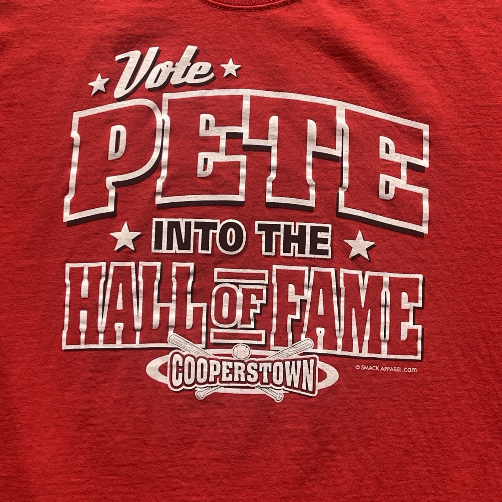 Pete Rose T-Shirt Men's Lg Double Sided Cincinnati Reds MLB Vote Pete Into HOF gallery