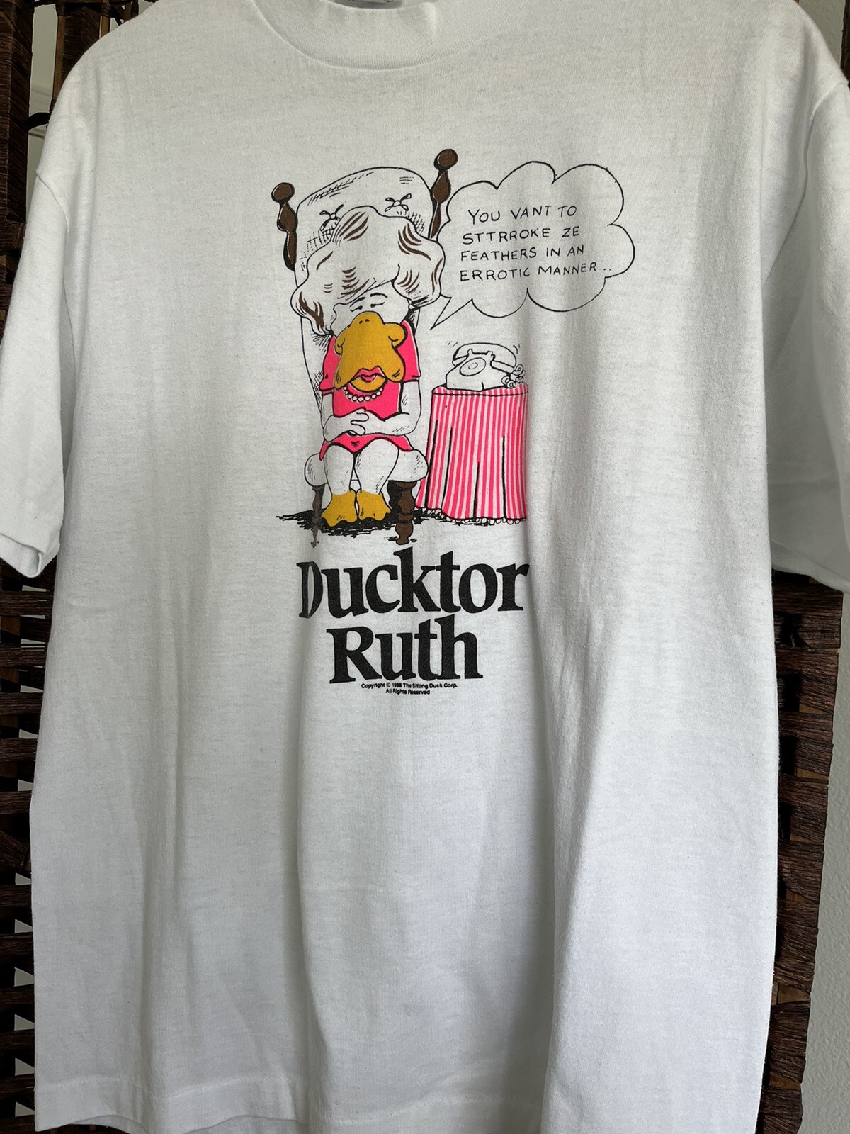 Vintage 1986 Ducktor Ruth Doctor You Vant To Tee Jays Graphic T Shirt Large 80’s gallery