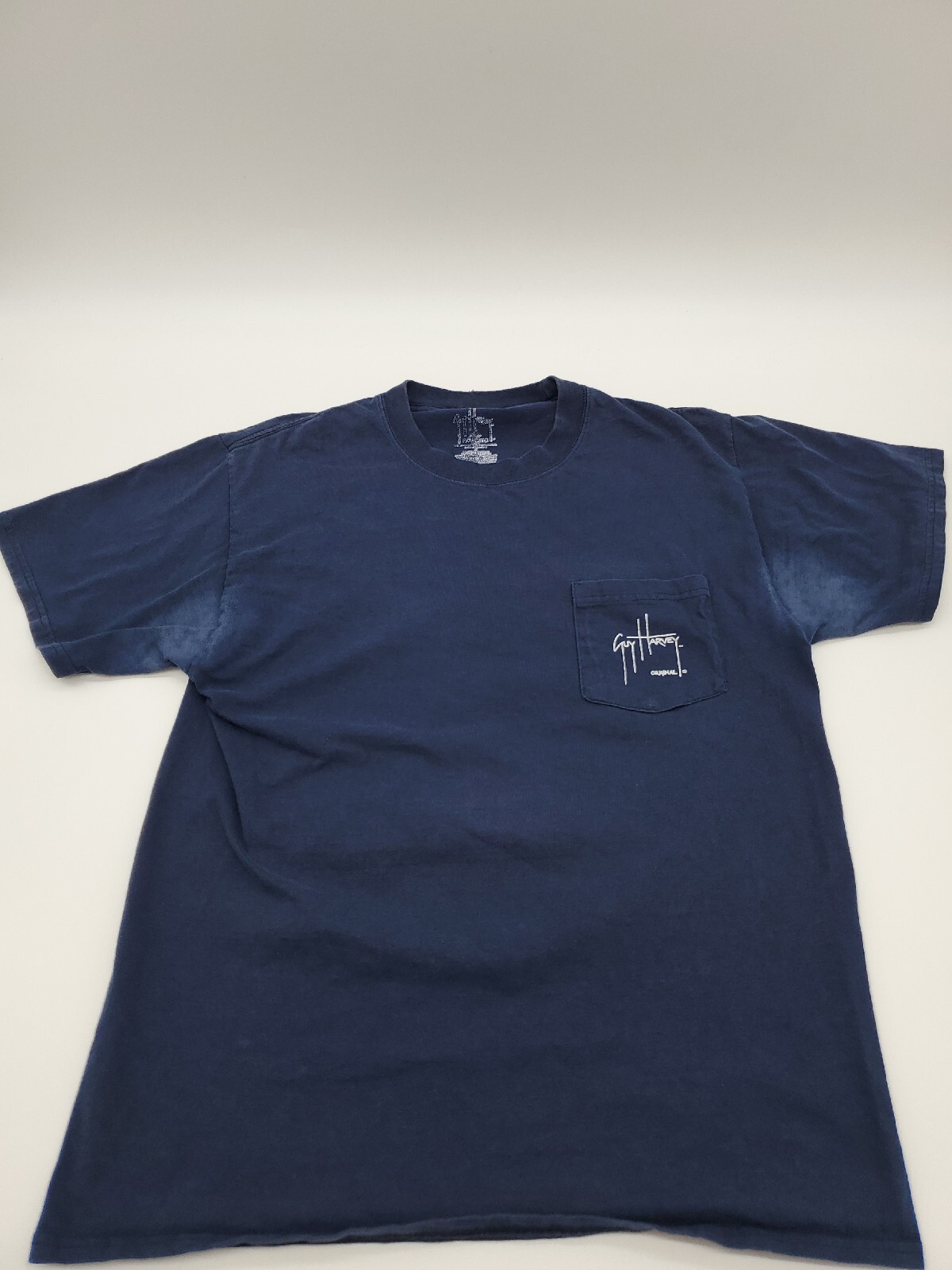 Guy Harvey T-Shirt Men Medium Blue Marlin Fisherman 2008 Pocket…#17512