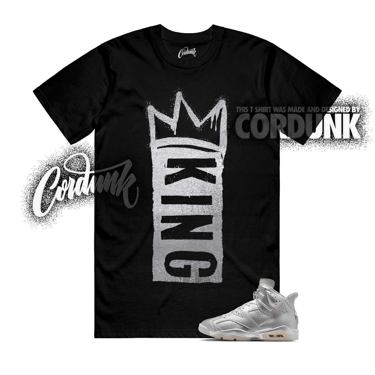 6 Metallic Silver Pure Platinum Oil Grey T Shirt Match K1 gallery