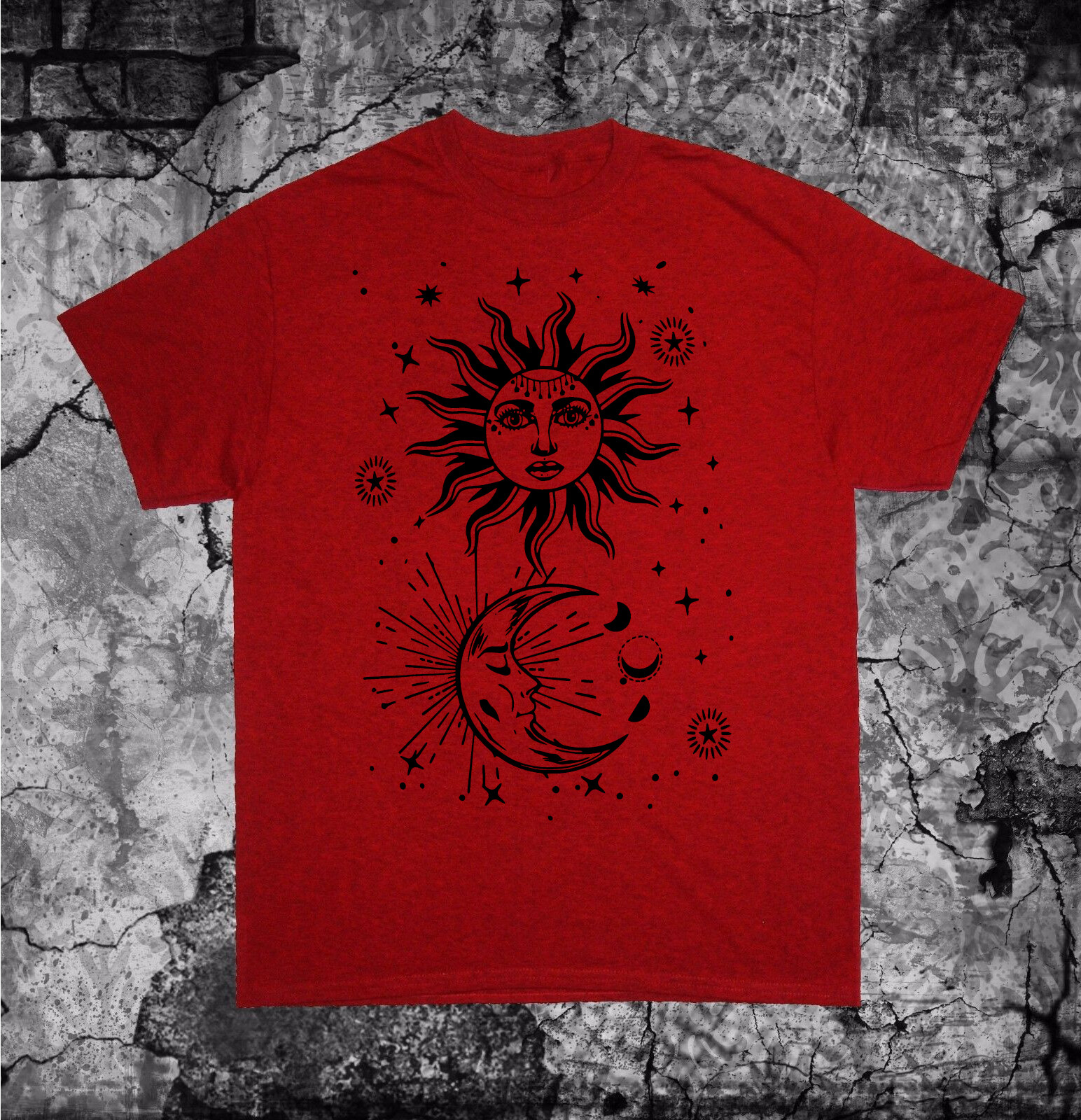 Sun Moon Shirt - Occult pentacle star Punk Metal grunge gothic hippie pentagram gallery