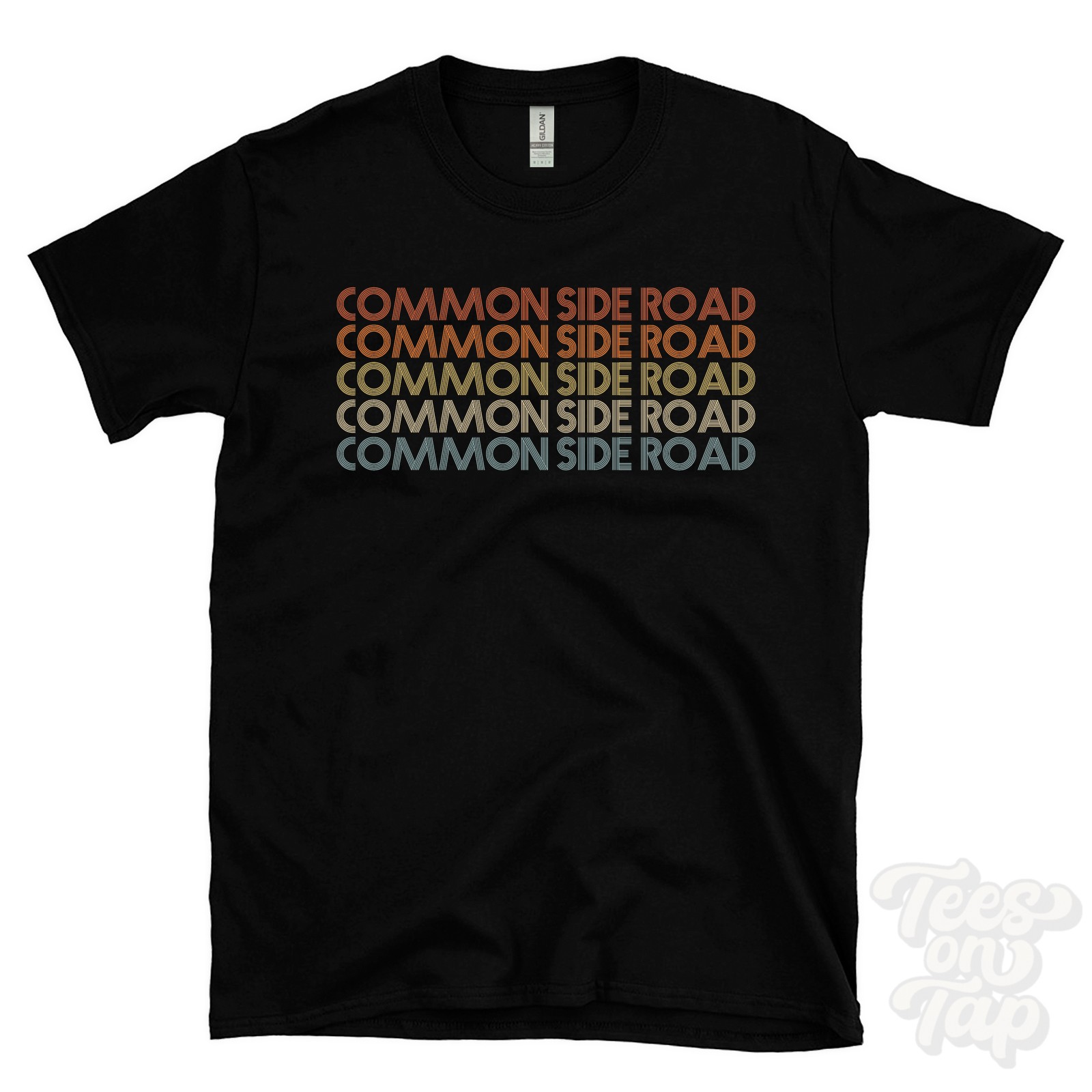 COMMON SIDE ROAD REPEATED RETRO STYLE T-SHIRT mens & womens uk place name gift gallery