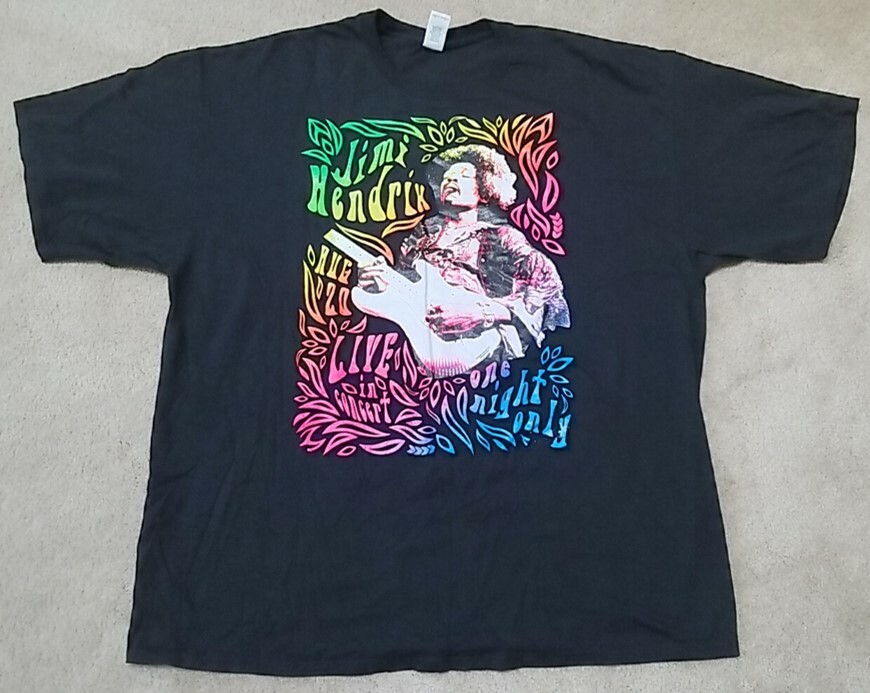 JIMI HENDRIX “ONE NIGHT ONLY” AUG 20 LIVE IN CONCERT Gildan T-Shirt Mens 3XL