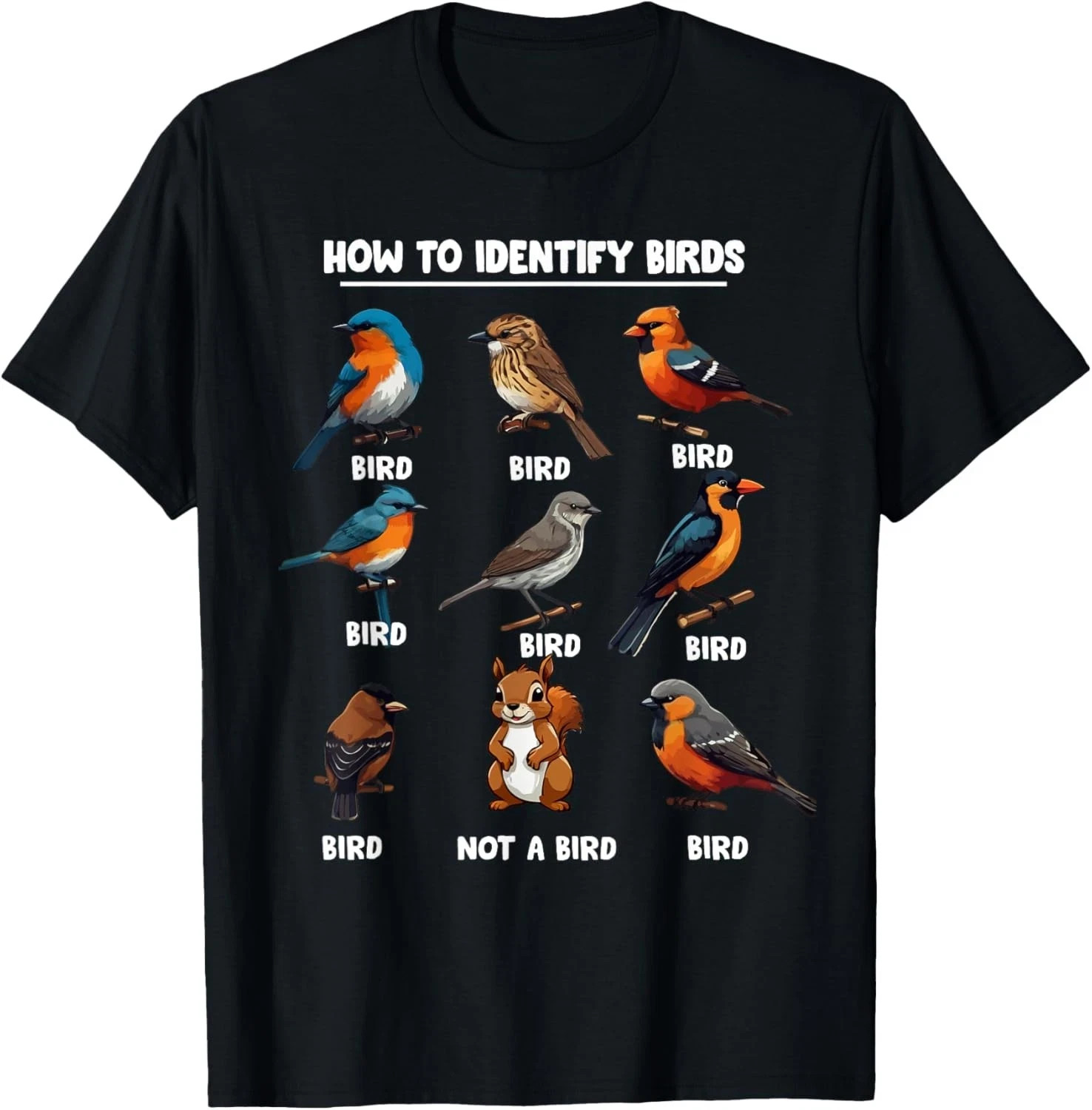 Funny Bird How to Identify Birds - Birds Lovers Watching T-Shirt gallery