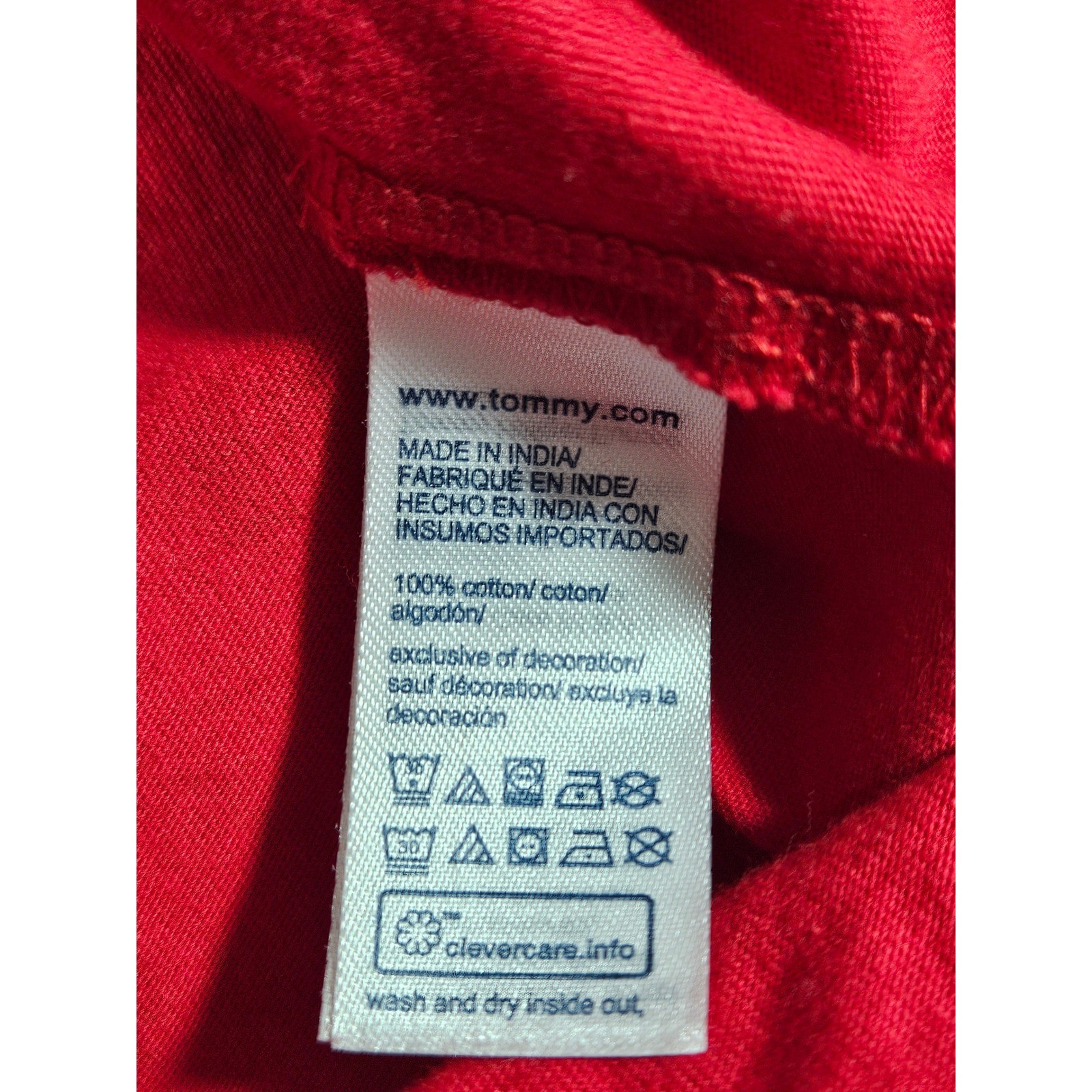 Tommy Hilfiger Mens Red T-Shirt Crew Neck Striped Collar Flag Logo 78JB130 M gallery