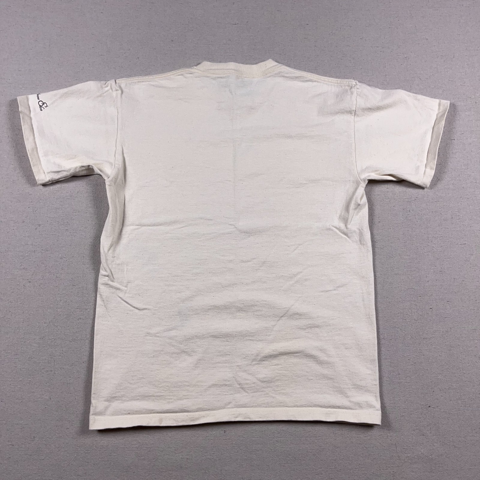 Vtg Wine Stain T Shirt Mens Medium Heavyweight Ivory Single Stitch MINC USA 90s gallery