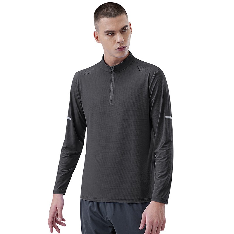 Spring Autumn New Arrival Men Long Sleeve Half Zip Quick Dry Sports Sweatshirt gallery