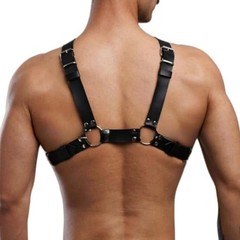 Men’s genuine leather chest strap, chest harness,leather harness,punk rave st…