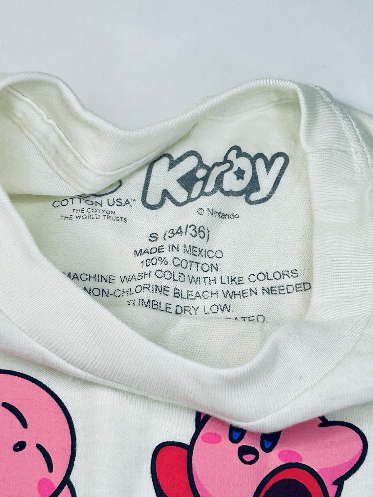 NWT Nintendo Kirby Graphic T Shirt Men's Size S 34-36 Cream Color Short Sleeve gallery