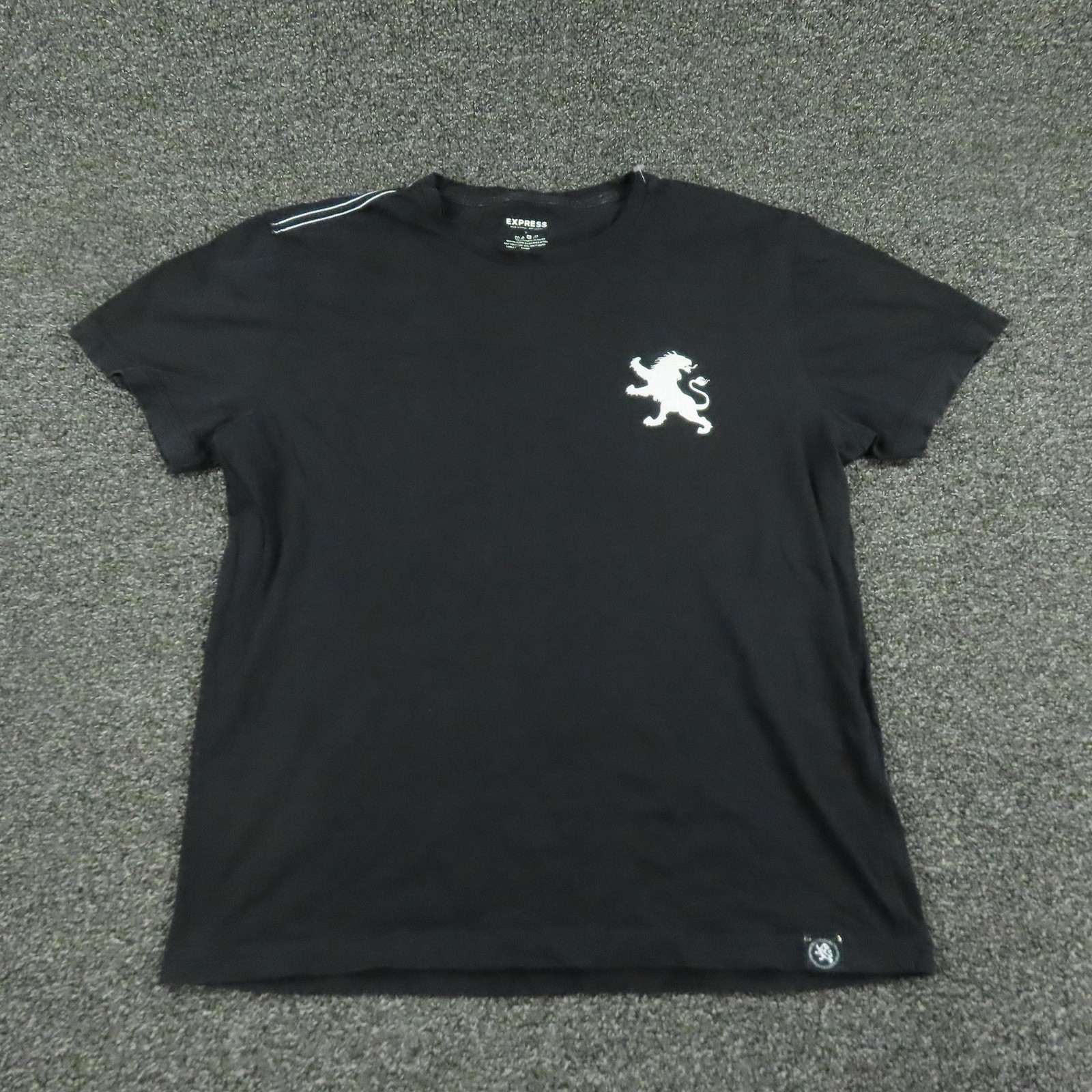 Express Shirt Mens Large Black Lion Logo Graphic Crewneck Tee T-Shirt Casual gallery