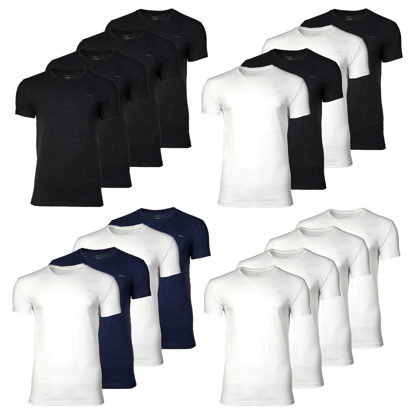 GANT Men’s T-Shirt, 4 Pack – C-NECK T-SHIRT 4-PACK, Crew Neck, Short Sleeve, Cot…