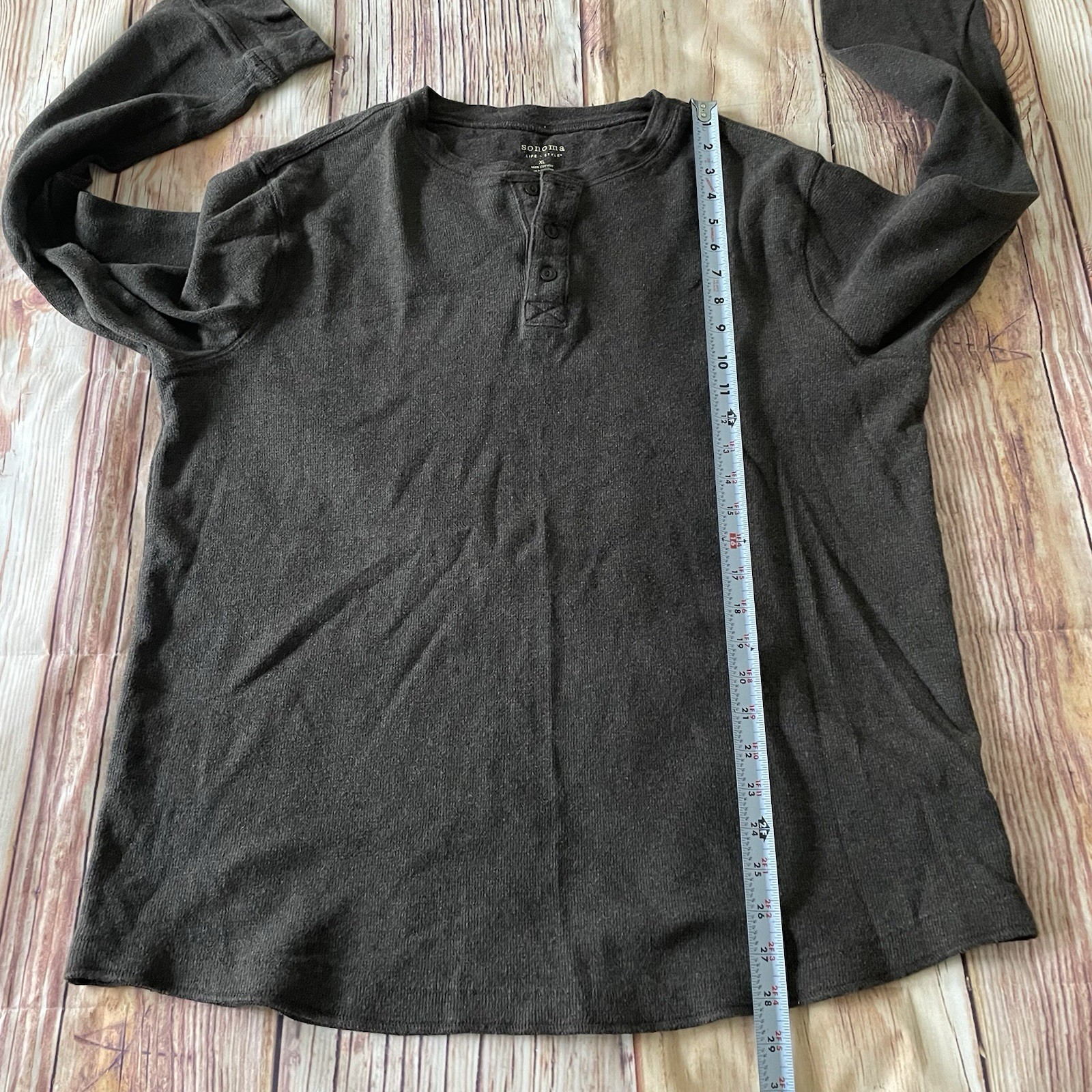 Sonoma Dexter Morgan Kill Shirt Henley Mens Size XL Life Style Brown TV gallery