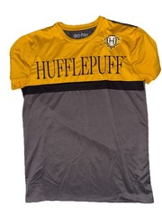 Harry Potter Hufflepuff Quidditch Jersey Size Medium Stretch Yellow Gray