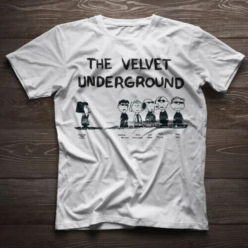 The Velvet Underground as Peanuts Characters Cotton Black T-Shirt