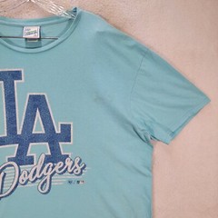LA Los Angeles Dodgers Light Blue Short Sleeve Graphic Tee Casual TShirt Size XL