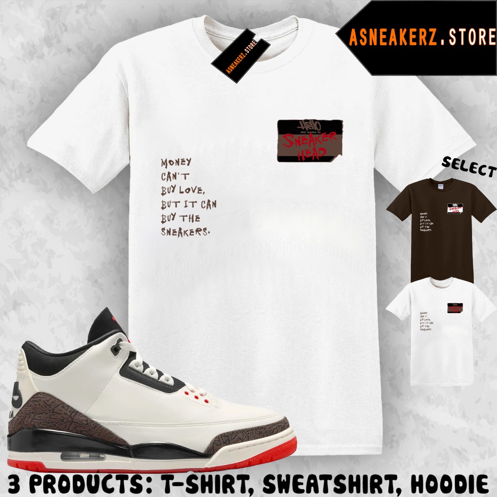 Tee Shirt Matching AJ 3 World's Best Dad 2026 To Match Sneaker Sneakerhead Badge gallery