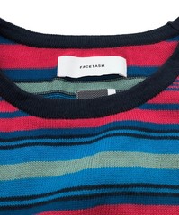 FACETASM Border design knit Size: 5 Navy SRO-TEE-U08 Men