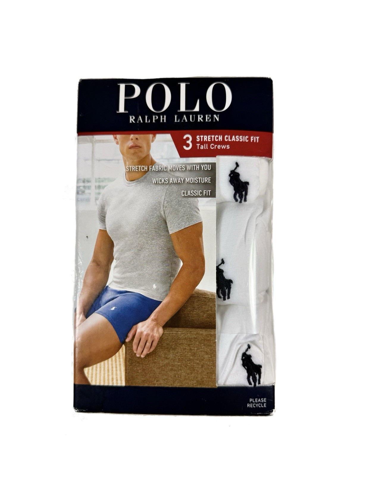 NWT. Polo Ralph Lauren. 3 Pack Sz 1XL. Big & Tall Crew Neck. White. MRSP. $56.50 gallery