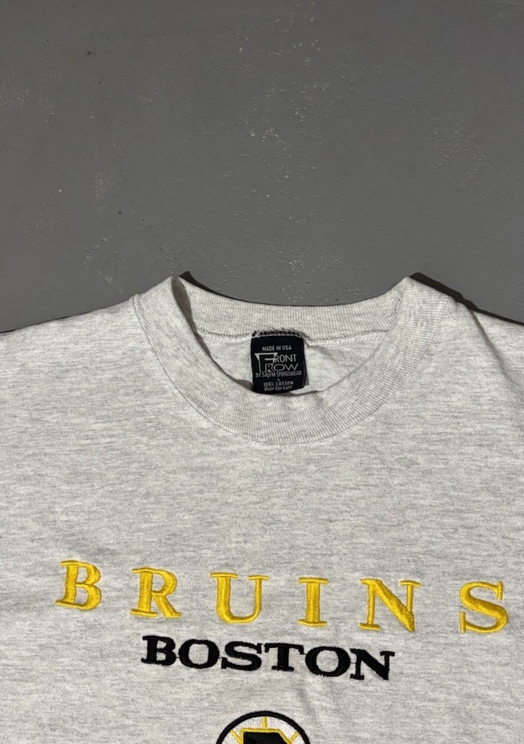 Vintage 90s Boston Bruins NHL Embroidered t Shirt Gray Size Large Hockey gallery