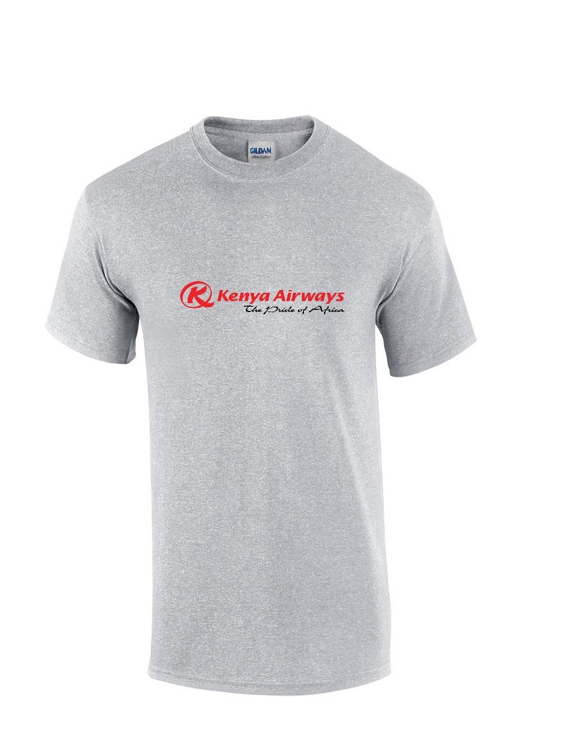 Kenya Airways Red Black Logo African Airline Sport Gray Cotton T-shirt gallery