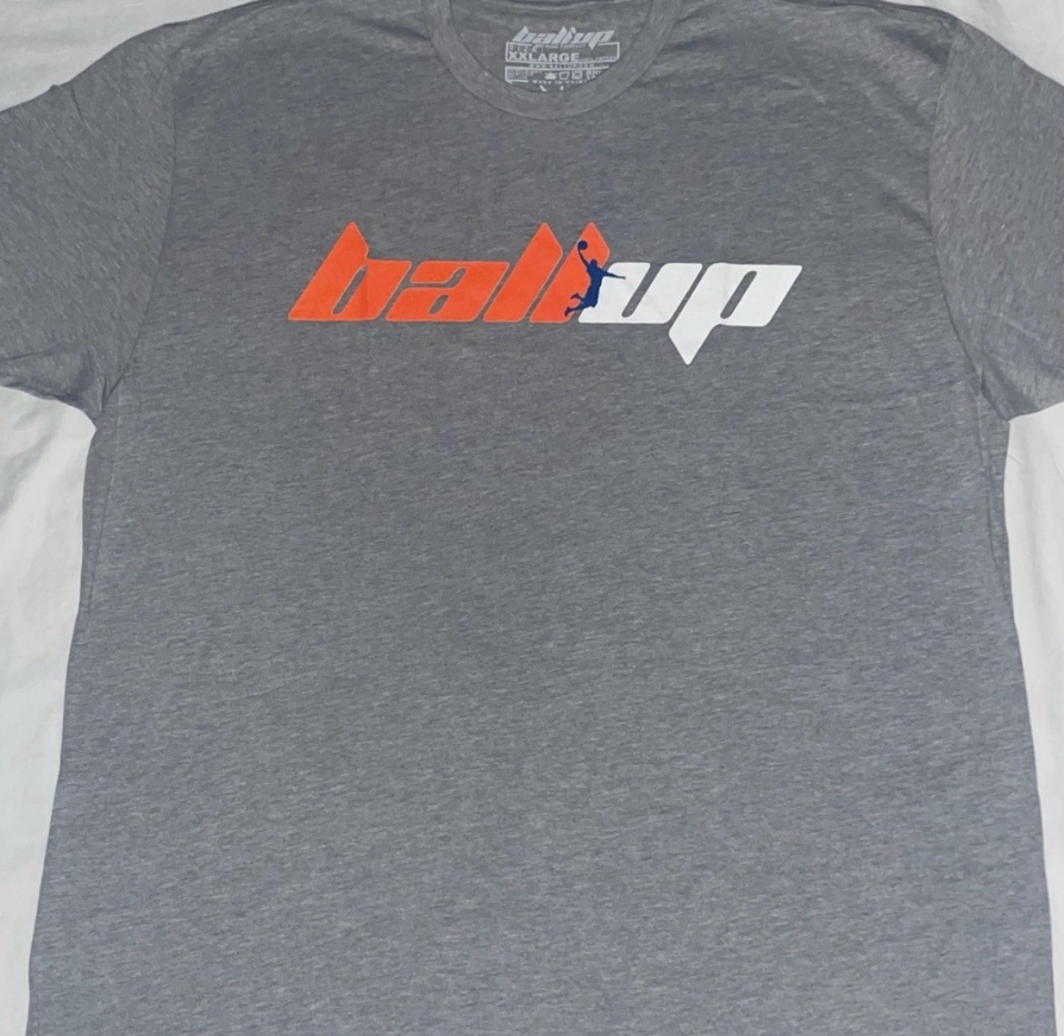 Basketball Themed T-Shirt. Ball Up! Grey/Orange/White.. Size XXL.. New gallery
