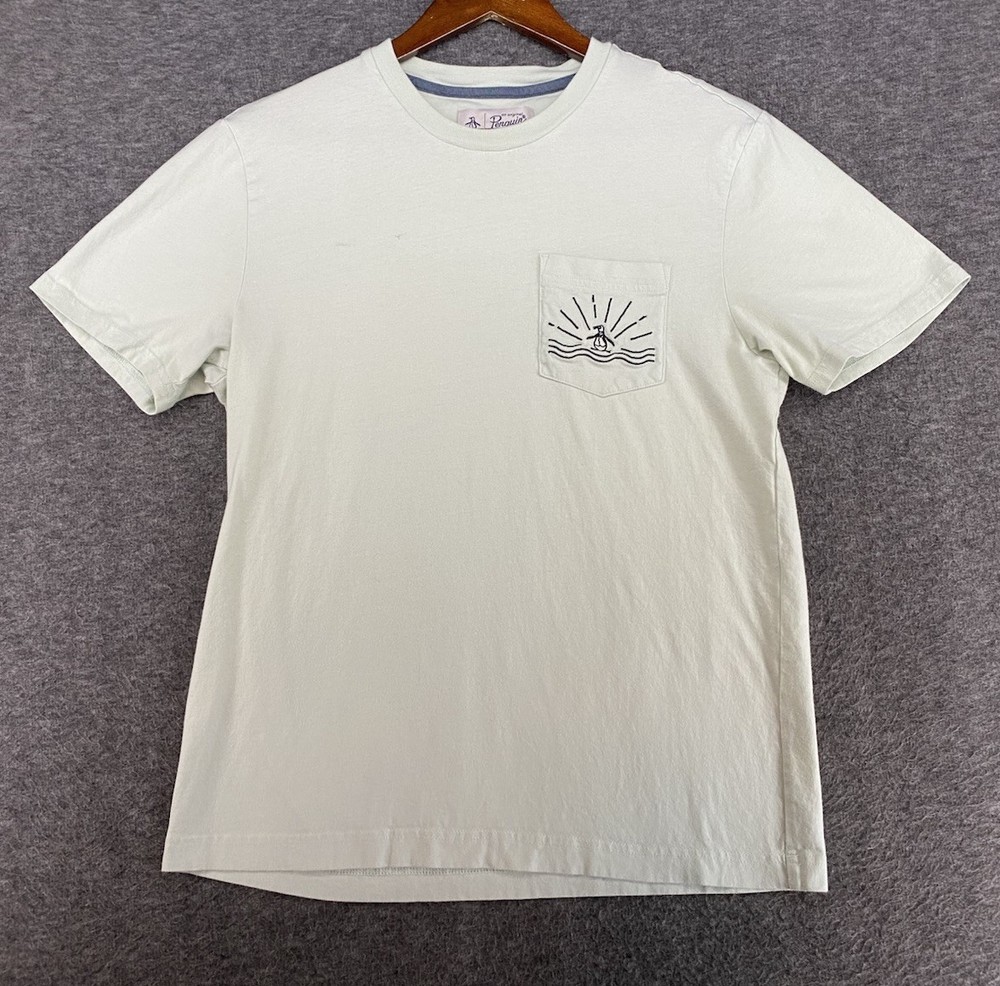 Penguin by Munsingwear Men’s Size Medium Pale Green Chest Pocket T Shirt SEE PIC