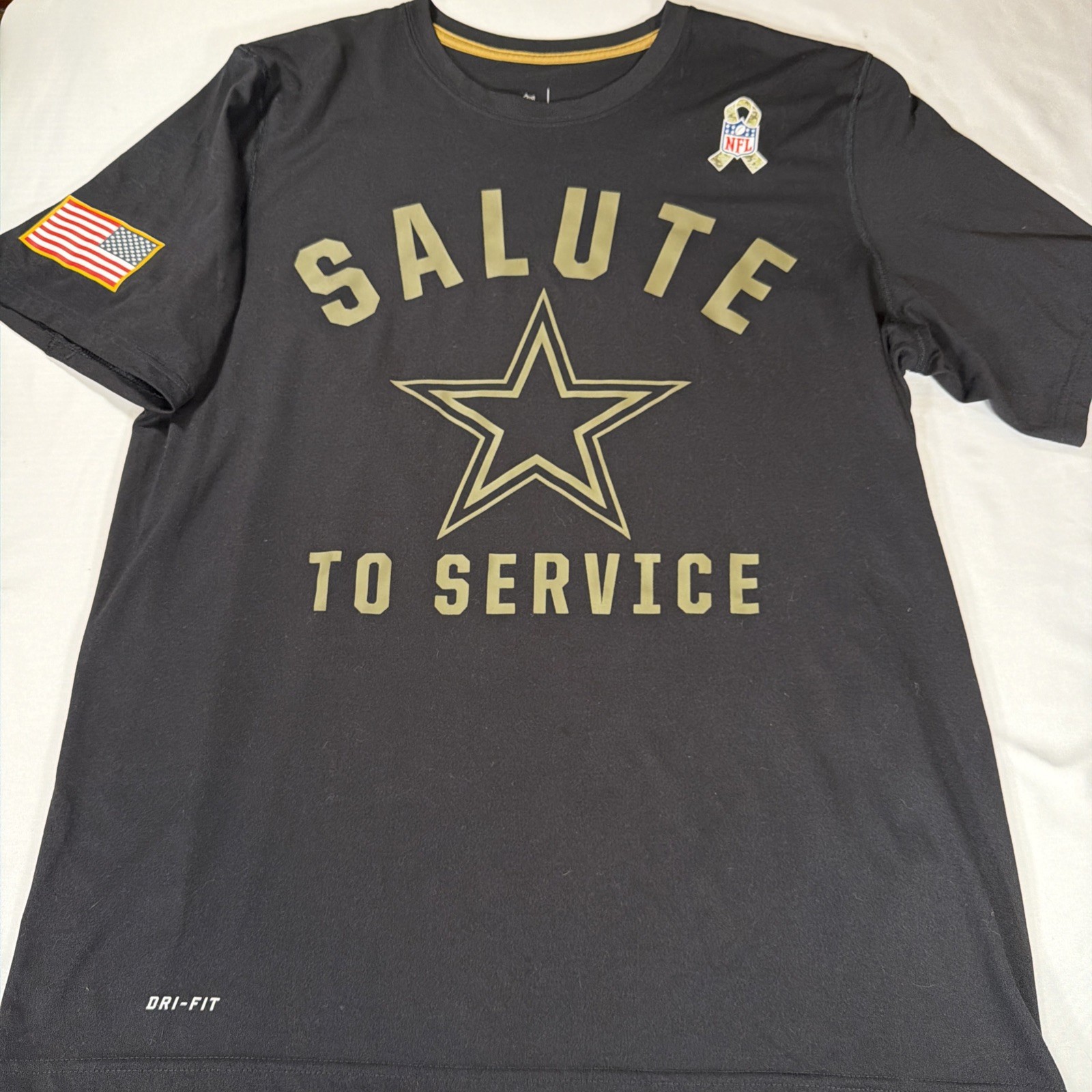 Nike NFL Dallas Cowboys Salute To Service Performance Dri-Fit Tee Black Men L
