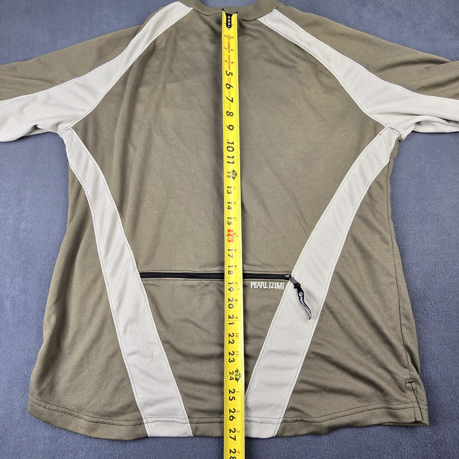Vintage Pearl Izumi Cycling Shirt Men L Brown 1/4 Zip With Zip Back Pocket gallery
