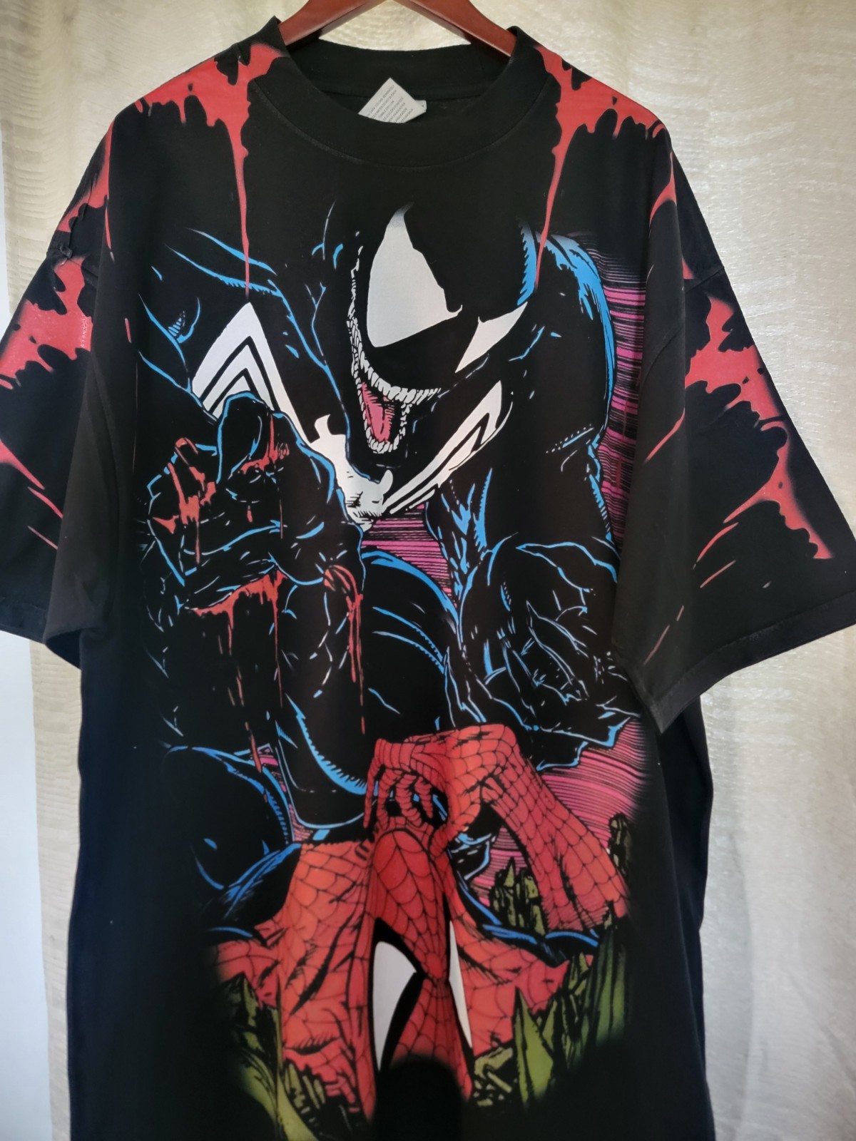 VENOM SPIDERMAN ON A SHAKA HEAVYWEIGHT GARMET DYED T SHIRT Jumbo Print "MODERN" gallery