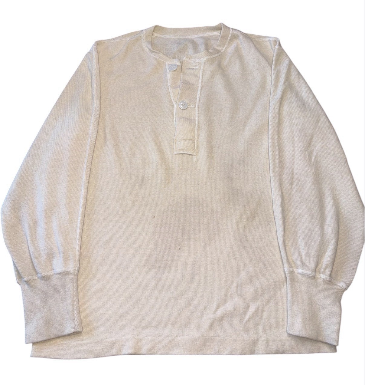 Vtg 1950s US Army Wool Henley Shirt Small Class 1 Thermal Undershirt Korean War