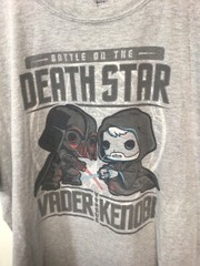 Battle on the Death Star (Vader vs Kenobi) Pop Tees Gray XL T Shirt