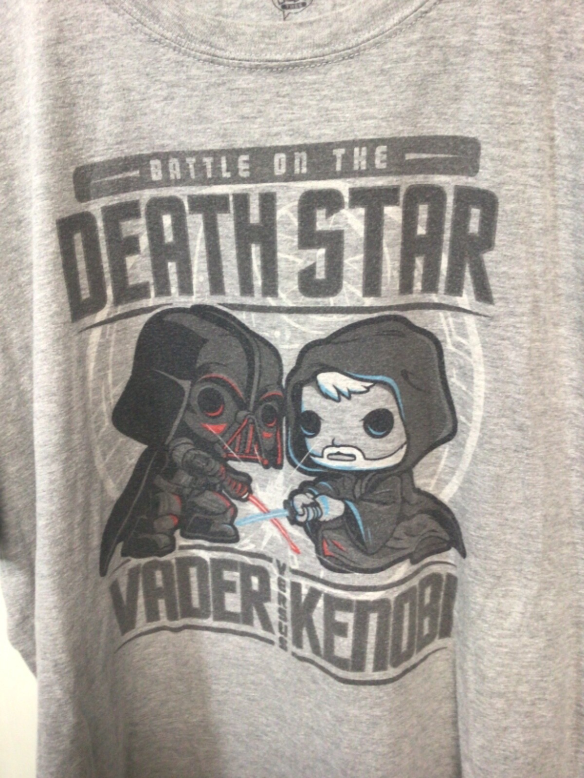 Battle on the Death Star (Vader vs Kenobi) Pop Tees Gray XL T Shirt gallery