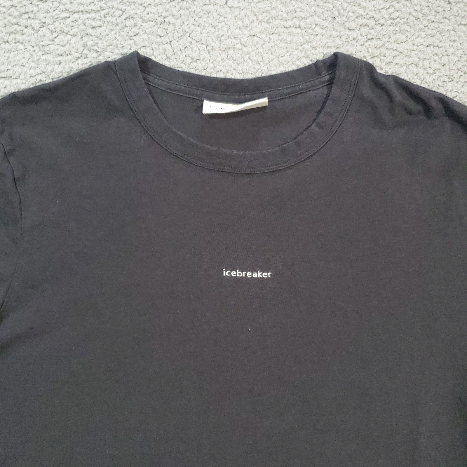 Icebreaker Central Shirt Mens Extra Large Black White Logo Short Sleeve Merino gallery