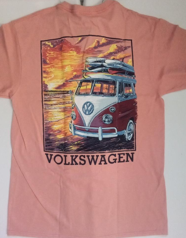 Volkswagen Bus VW Surfboard Surf Beach Sunset Officially Licensed T-Shirt gallery