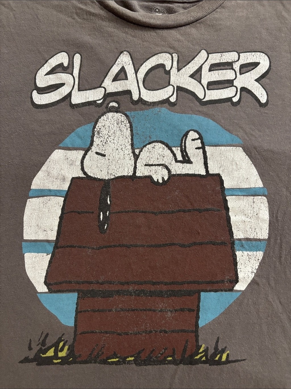 Peanuts Snoopy Slacker Graphic T Shirt Gray 2XL Retro Cartoon Tee gallery