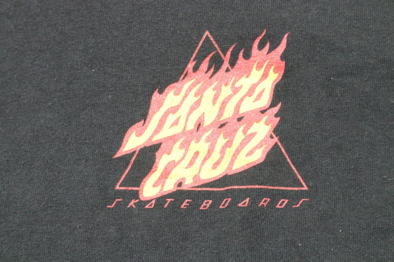 Santa Cruz Shirt Mens Medium Black Flame Logo Skateboards Graphic Tee Back Print gallery
