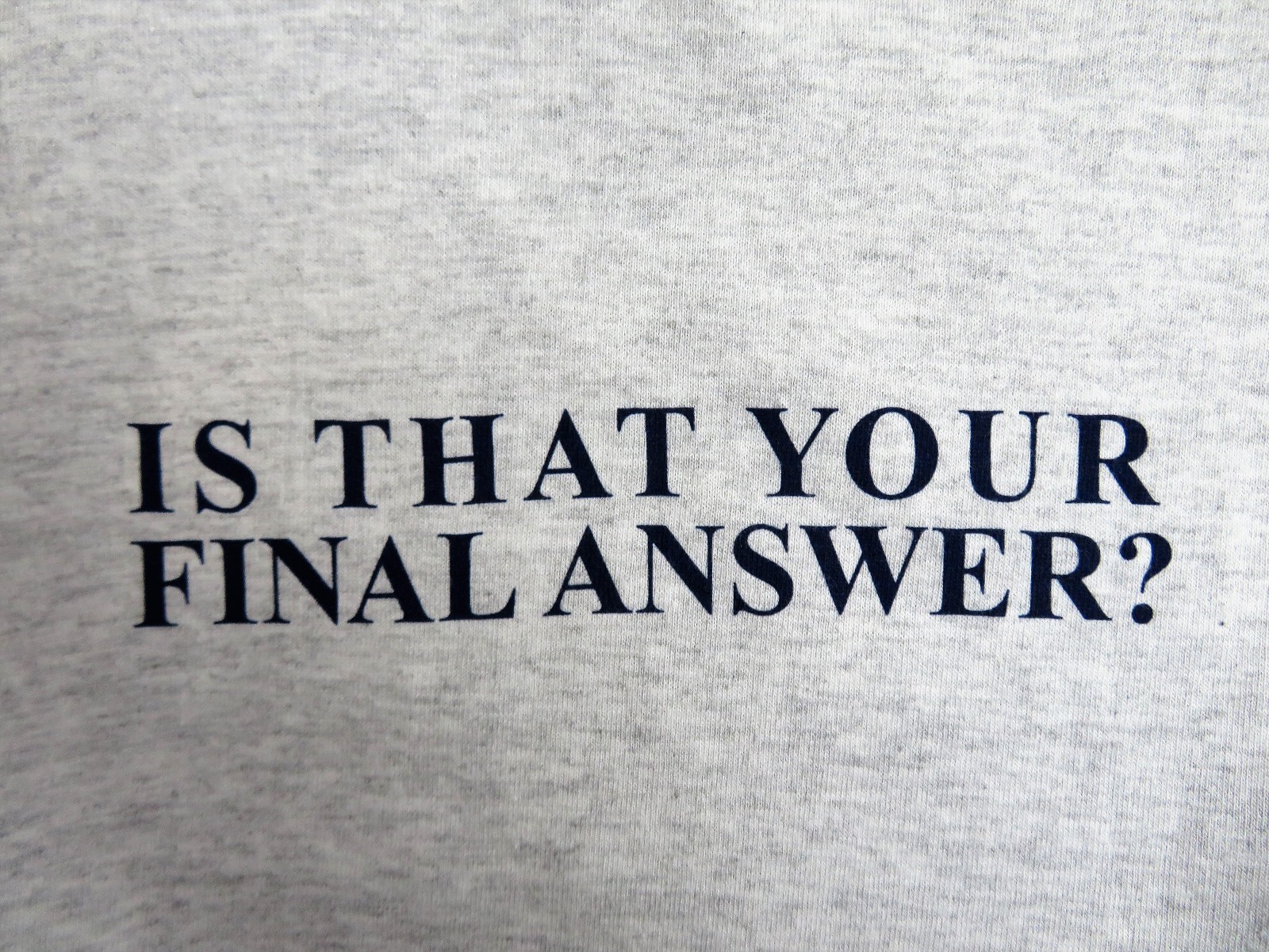 Blitzz Tultex Light Gray T-Shirt IS THAT YOUR FINAL ANSWER? Mens XL NWT